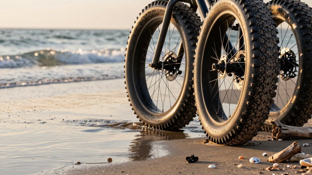 beach riding fat bike tires