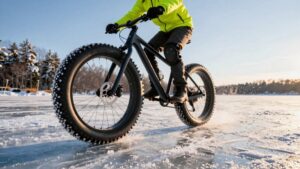 riding fat bike on ice