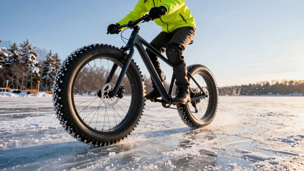 riding fat bike on ice